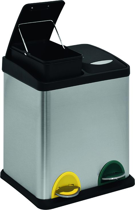 Pattumiera differenziata inox bis 8+8 l 31x31x40 cm Vigor