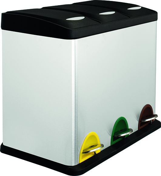 Pattumiere Differenziata Vigor Inox Tris 8+8+8 L 46X31X40Cm