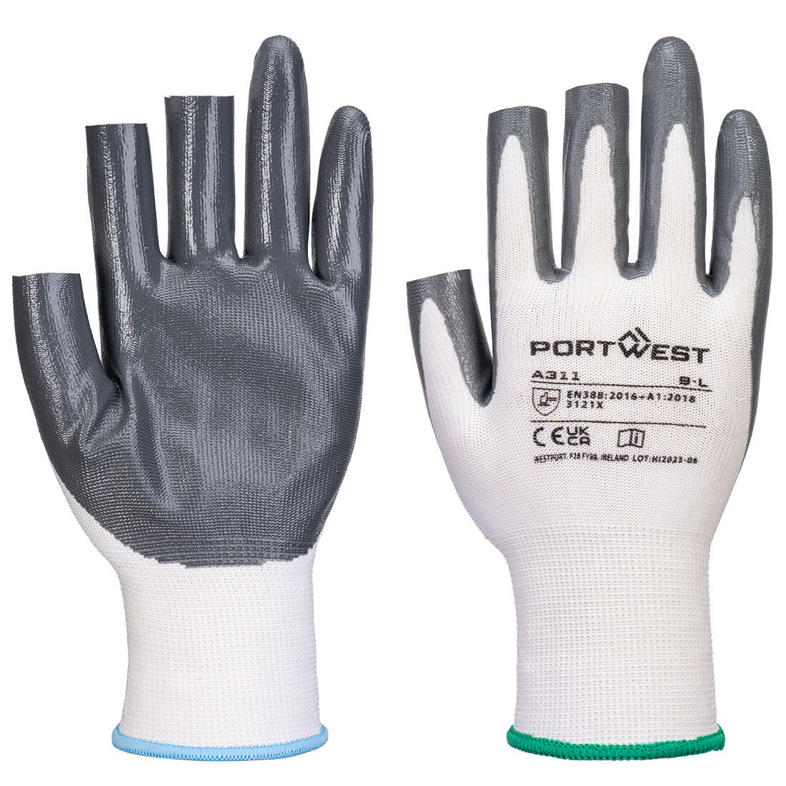 Guanto Grip 13 in nitrile senza 3 dita (Pk12) Portwest