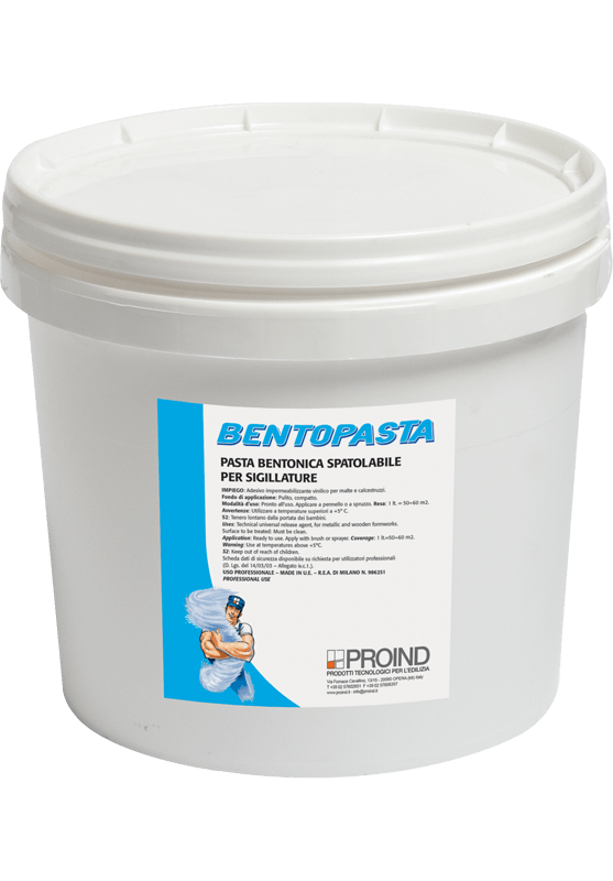 Pasta bentonitica spatolabile per sigillature Bentopasta Proind