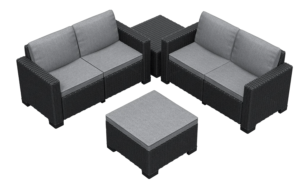California 4 Seater Double Lounge Set - Grey Keter