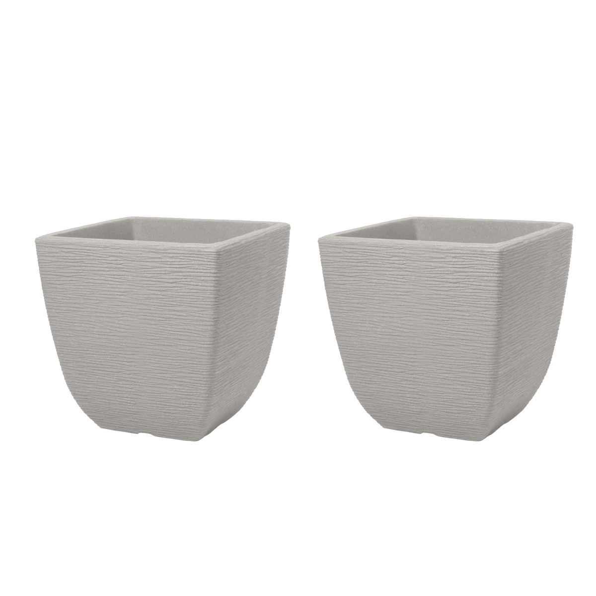 Cotswold Square Planter 38cm Set of 2 - Limestone Grey Keter
