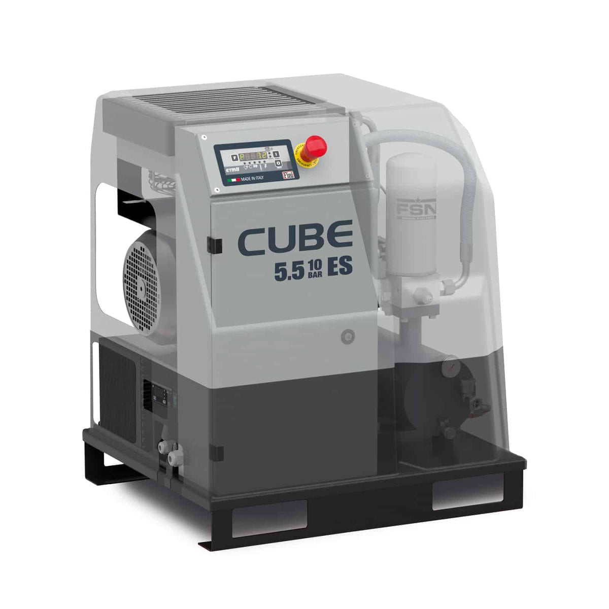 CUBE 7.5-10-270z ES Compressore a vite compatto, a trasmissione - Fini Compressori