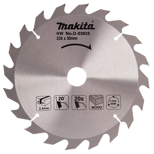 D-03925 Lama Standard T.C.T., 235x30mm, 20T Makita