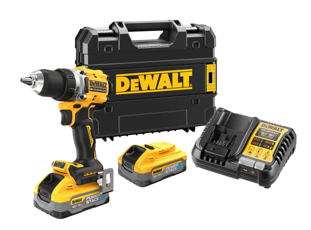 Trapano Avvitatore compatto 2 Velocità XR 18V BRUSHLESS - 2 x XR 18V powrstack 5Ah DCD800H2T-QW DeWalt