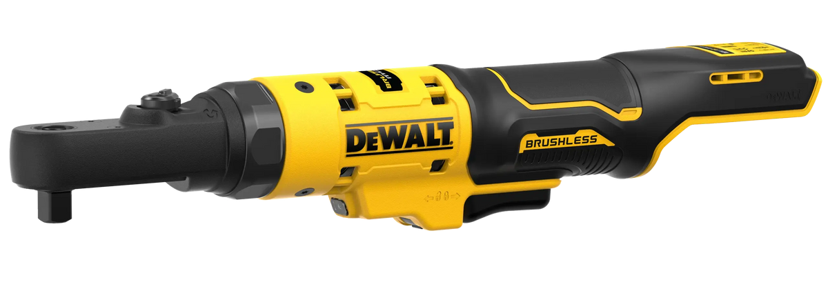 Cricchetto attacco quadro Maschio 1/4" + 3/8" e Femmina esagonale 1/4", motore brushless, testa sigillata, attacco maschio quadro DeWalt