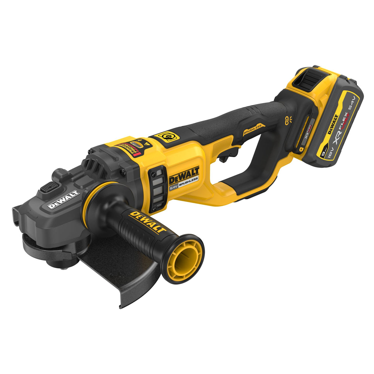 Smerigliatrice 230mm 54V XR FlexVolt, Motore Brushless - 2 Batterie DeWalt