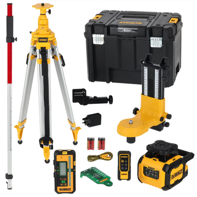 Laser rotante con raggio verde USB-C con asta di livellamento e treppiede DCLE15221GL-QW DeWalt