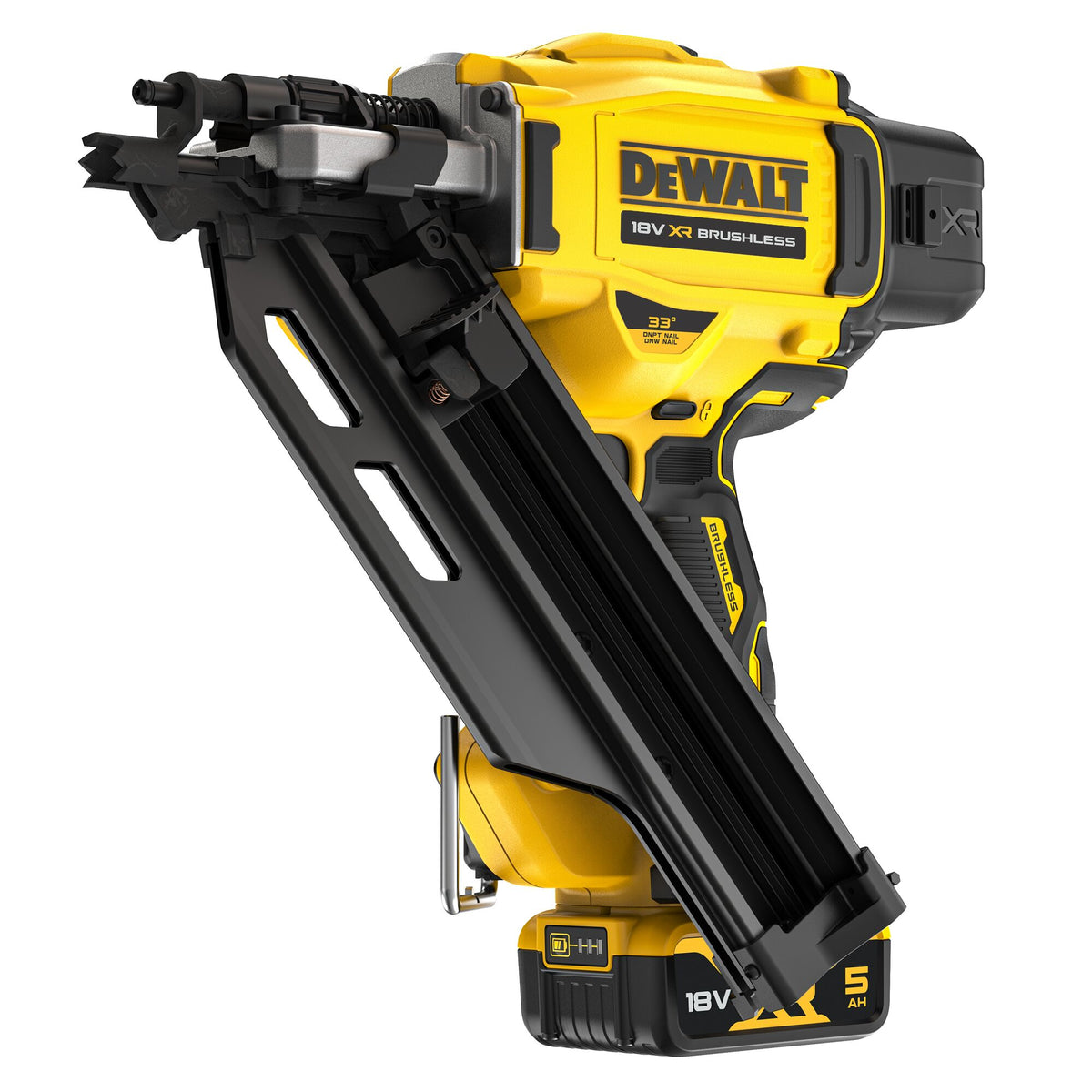 Chiodatrice per chiodi con testa a D, 18V. Motore brushless 2 DeWalt