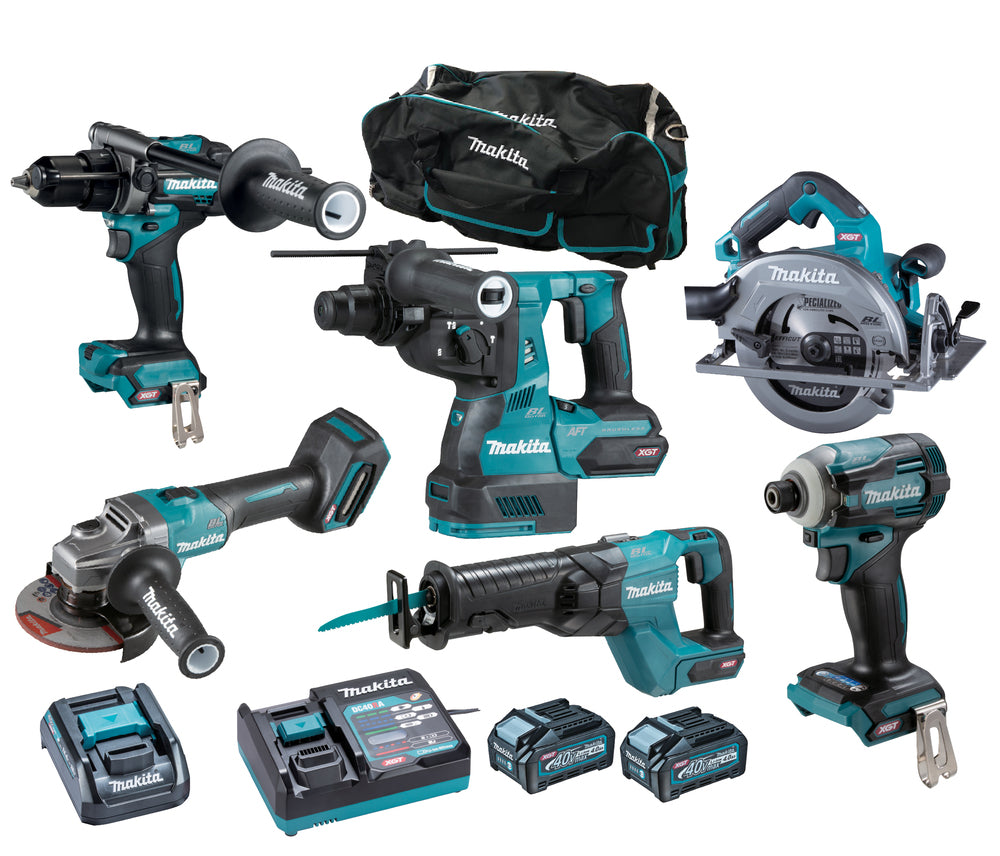 Combo Kit XGT 40Vmax (6 macchine: HP001G, TD001G, GA005G, HS003G, HR001G, JR001G) Makita