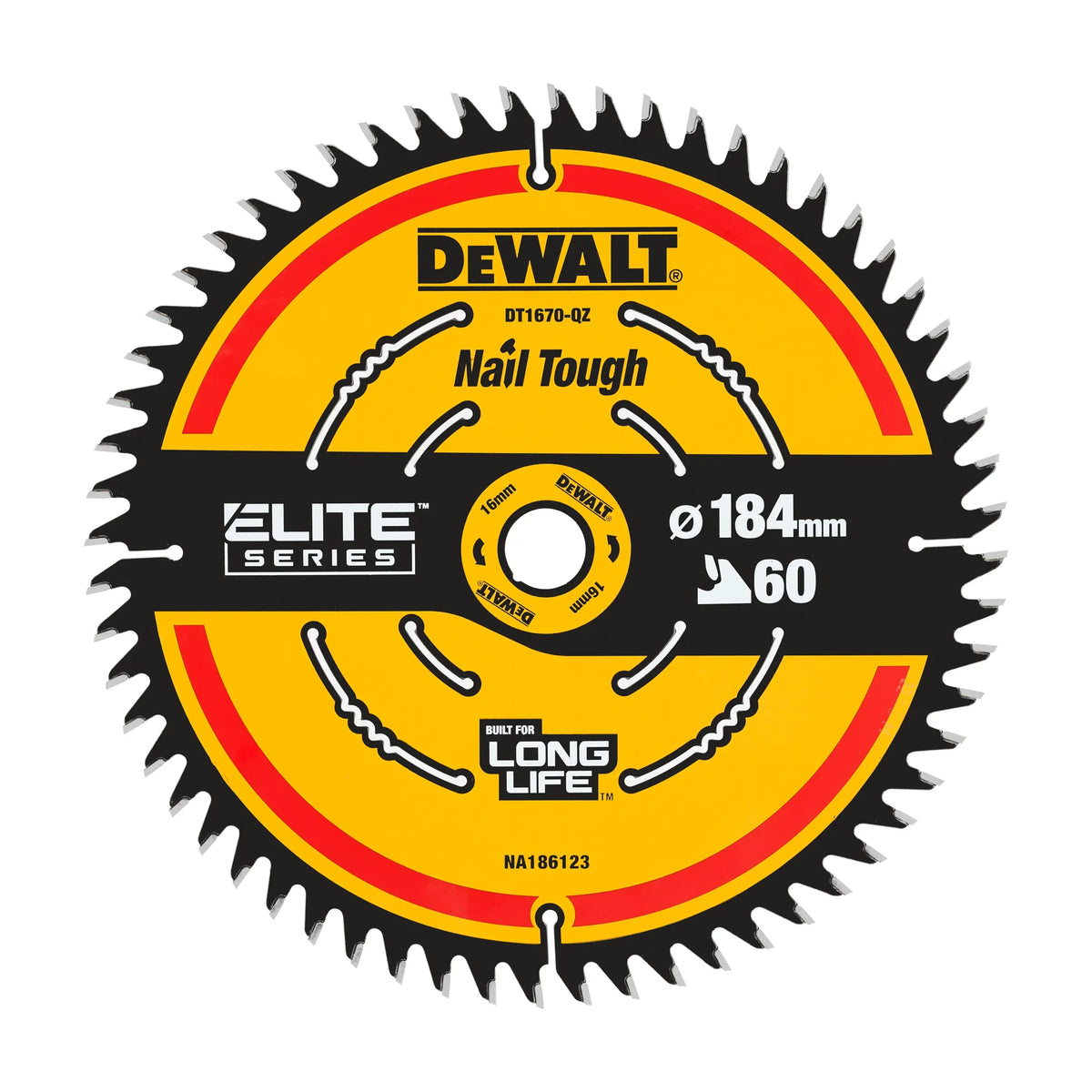LAME ELITE TRONCATRICE A BATTERIA DCS365 184 X 16 X 60 denti - forma DeWalt
