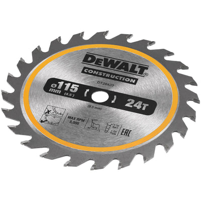 Lama per sega circolare da costruzione a batteria - Intelaiatura 115mm 24T DT20420-QZ DeWalt