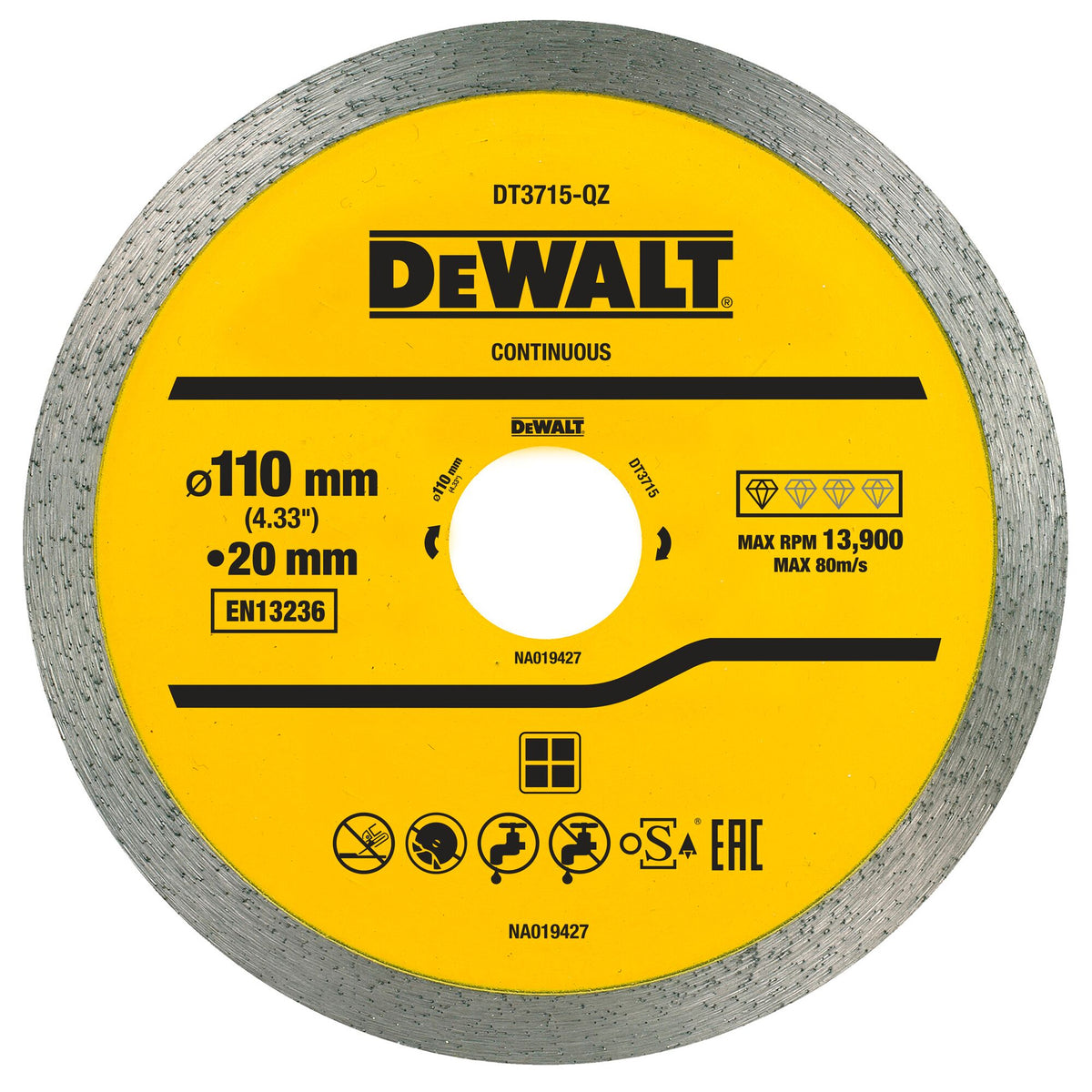 Disco da taglio diamantato DeWalt DT3715-QZ