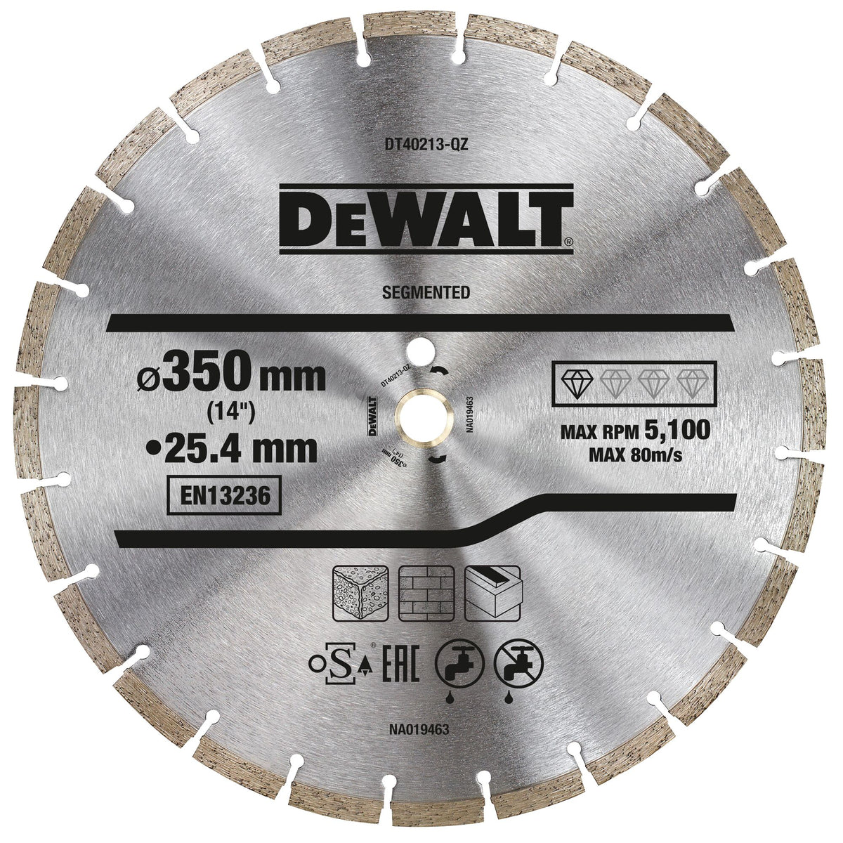 Disco da taglio diamantato alte prestazioni segmento umido/secco DeWalt