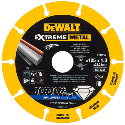 Disco diamantato Extreme 125 x 22.23 x 1.3mm DeWalt DT40252-QZ