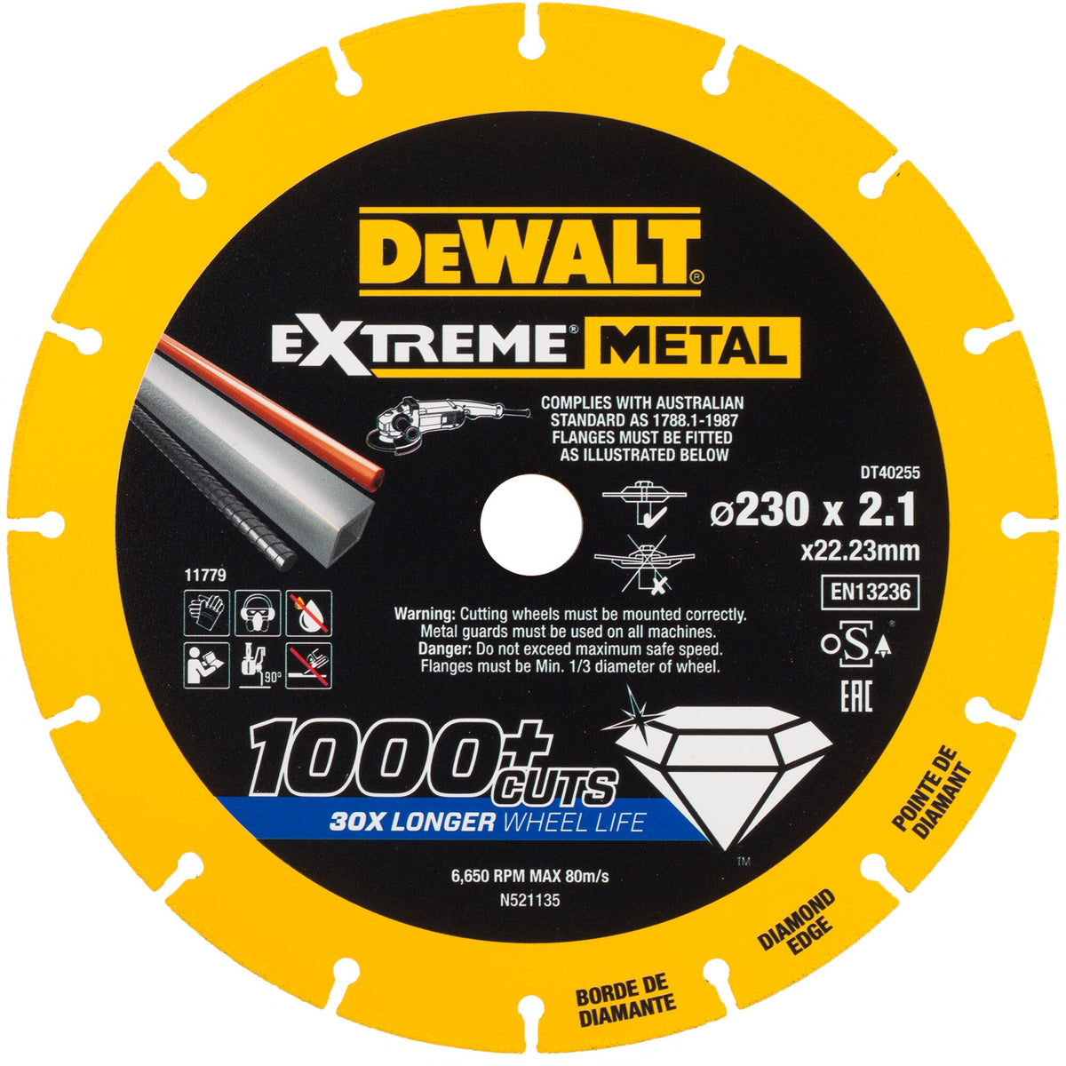 Disco Extreme Diamond 230 x 22,23 x 1,5 mm DeWalt DT40255-QZ