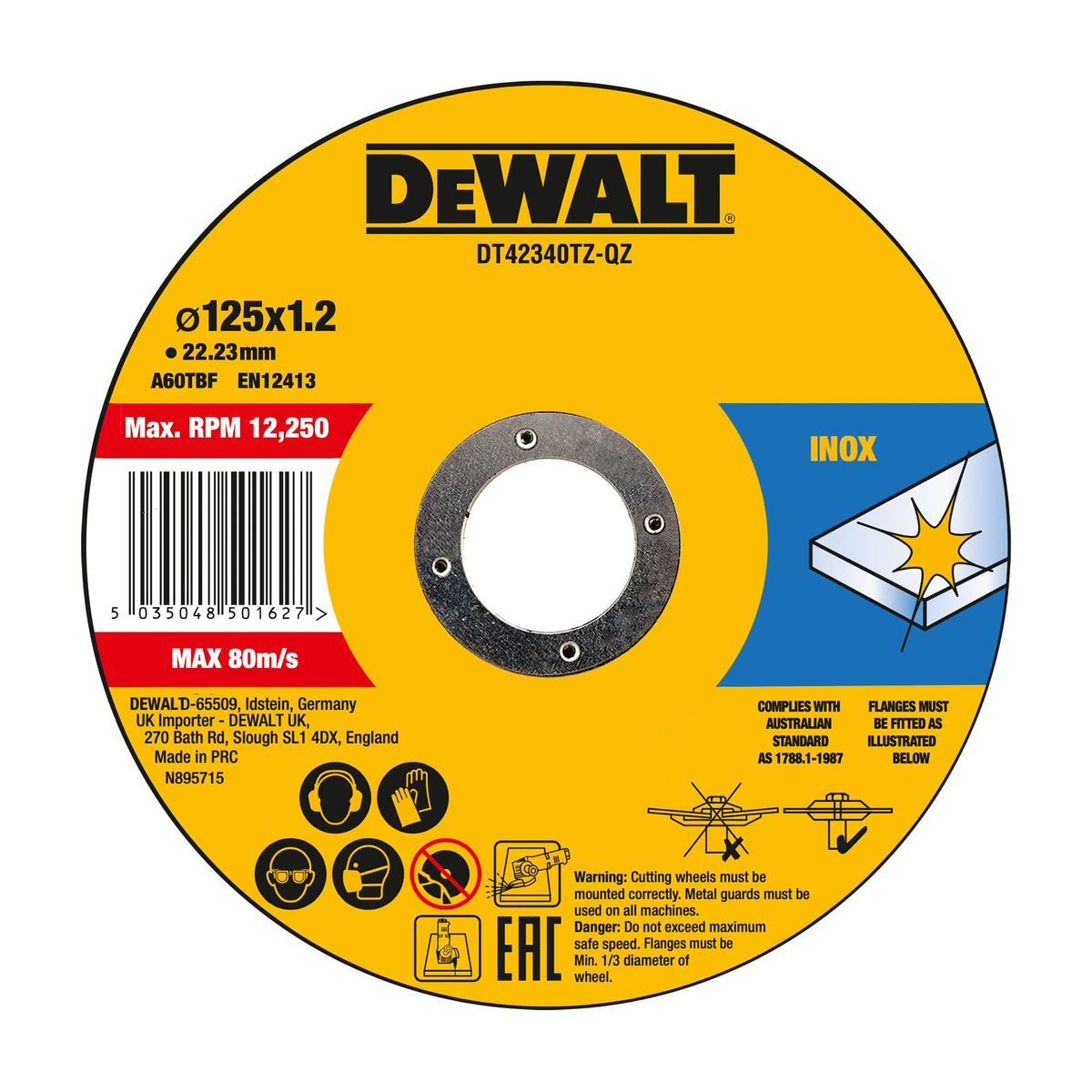 Disco abrasivo standard (confezione da 10) DeWalt DT42340TZ-QZ