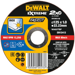 Disco Extreme aglomerado fino de corte rápido 125x1,0x22,23mm DeWalt