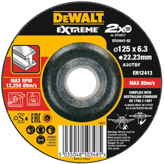 Disco Extreme legato per smerigliatura 125x6,3x22,23mm DeWalt DT43947-QZ