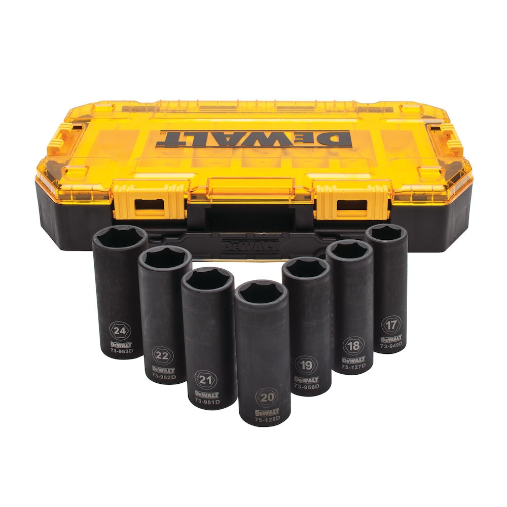 Set 7 pezzi chiavi a bussola macchina attacco 1/2'' DWMT74737-0 DeWalt