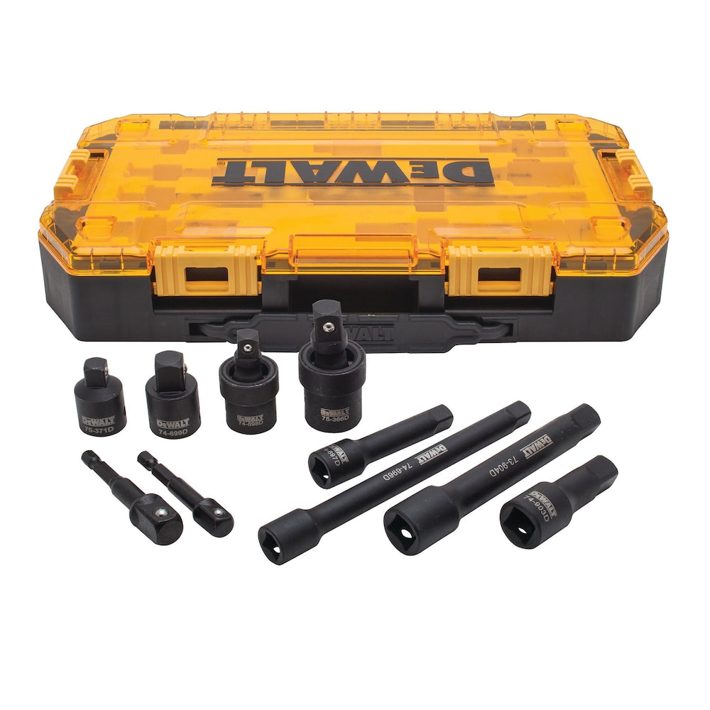 Set 10 pezzi accessori macchina attacco misto 3/8'' e 1/2'' DWMT74741-0 DeWalt