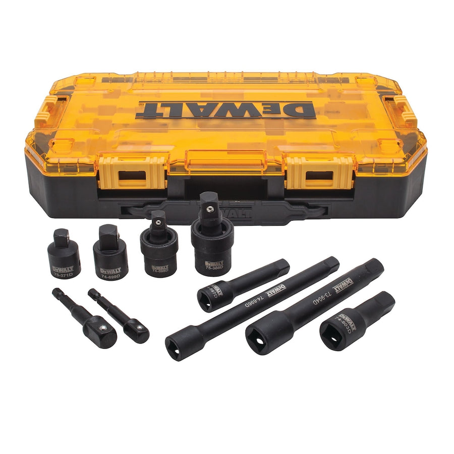 Set 10 pezzi accessori macchina attacco misto 3/8'' e 1/2'' DWMT74741-0 DeWalt
