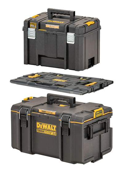 Combinata Tough System - TSTAK - Combinata composta da Tough System DWST83294-1 (Cassetta porta utensili mediana) + DWST08017-1 (Adattatore DeWalt