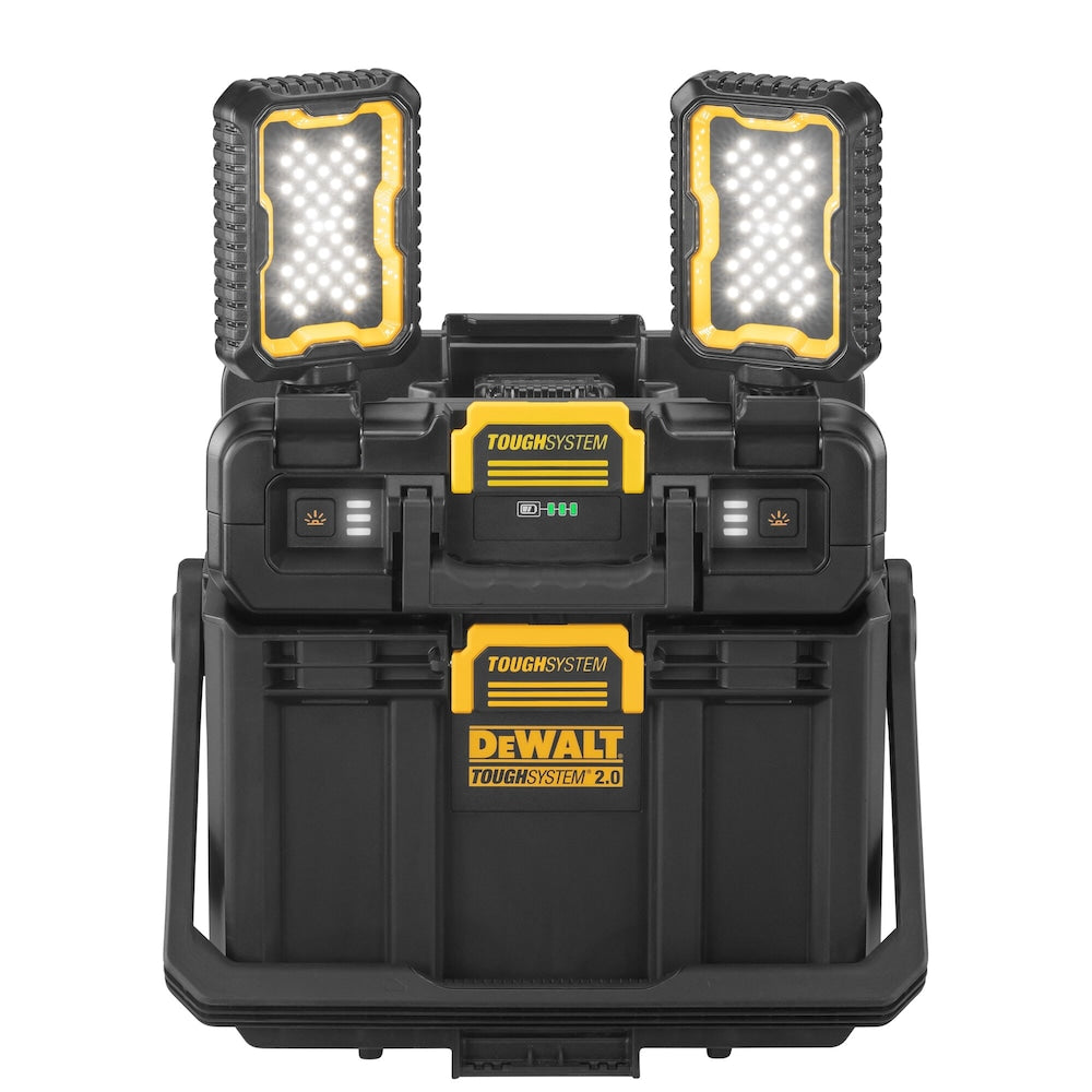 DEWALT TOUGH SYSTEM 2.0 1/2 Unità doppia torcia LED 4000Lumen vasca portautensili aperta, 2 torce led ruotabili di 360° da 4000 lumen, compatibilità con Tough System 2.0 DWST08061-1 DeWalt