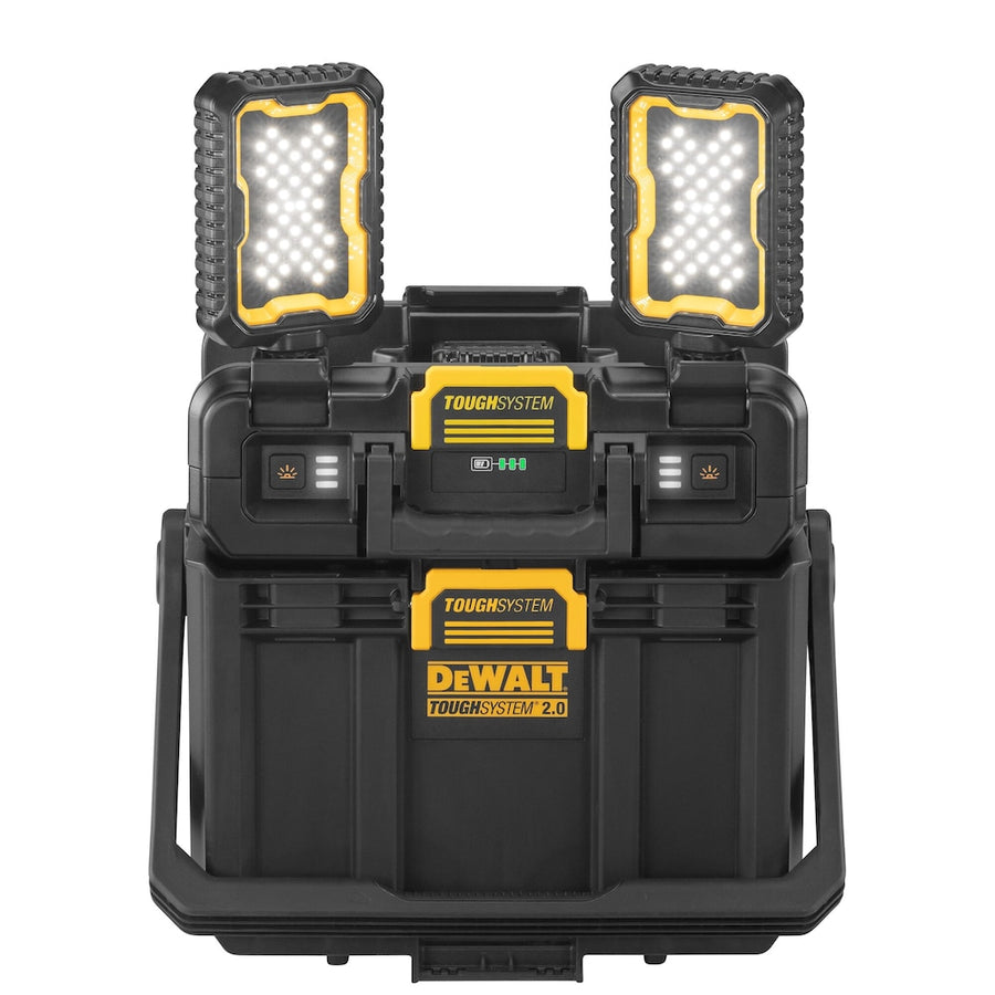 DEWALT TOUGH SYSTEM 2.0 1/2 Unità doppia torcia LED 4000Lumen vasca portautensili aperta, 2 torce led ruotabili di 360° da 4000 lumen, compatibilità con Tough System 2.0 DWST08061-1 DeWalt
