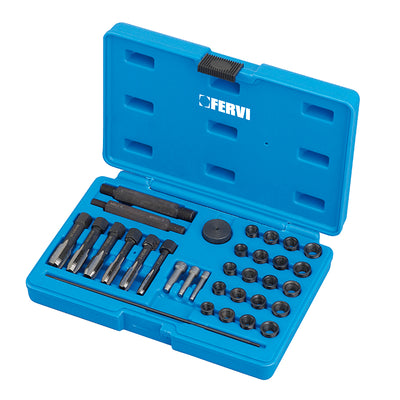 KIT METRICA DI RIPARAZIONE CON FILETTI A BUSSOLA PER CANDELETTE Fervi