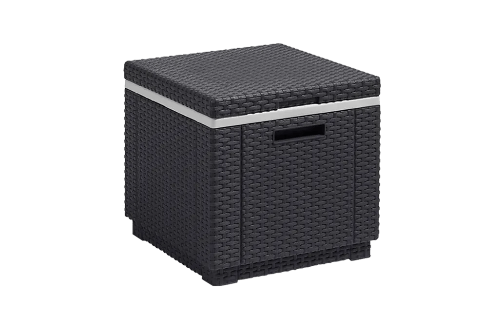 Tavolino portaghiaccio Ice Cube effetto rattan 42x42 cm grafite Keter