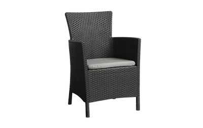Poltrona da giardino Iowa effetto rattan con cuscino grafite Keter