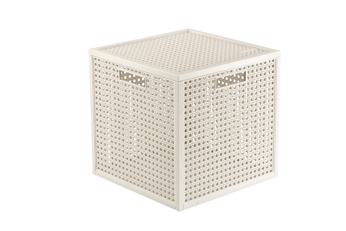 Cesto portaoggetti cubico con coperchio Kaya Cube 19 L beige Curver