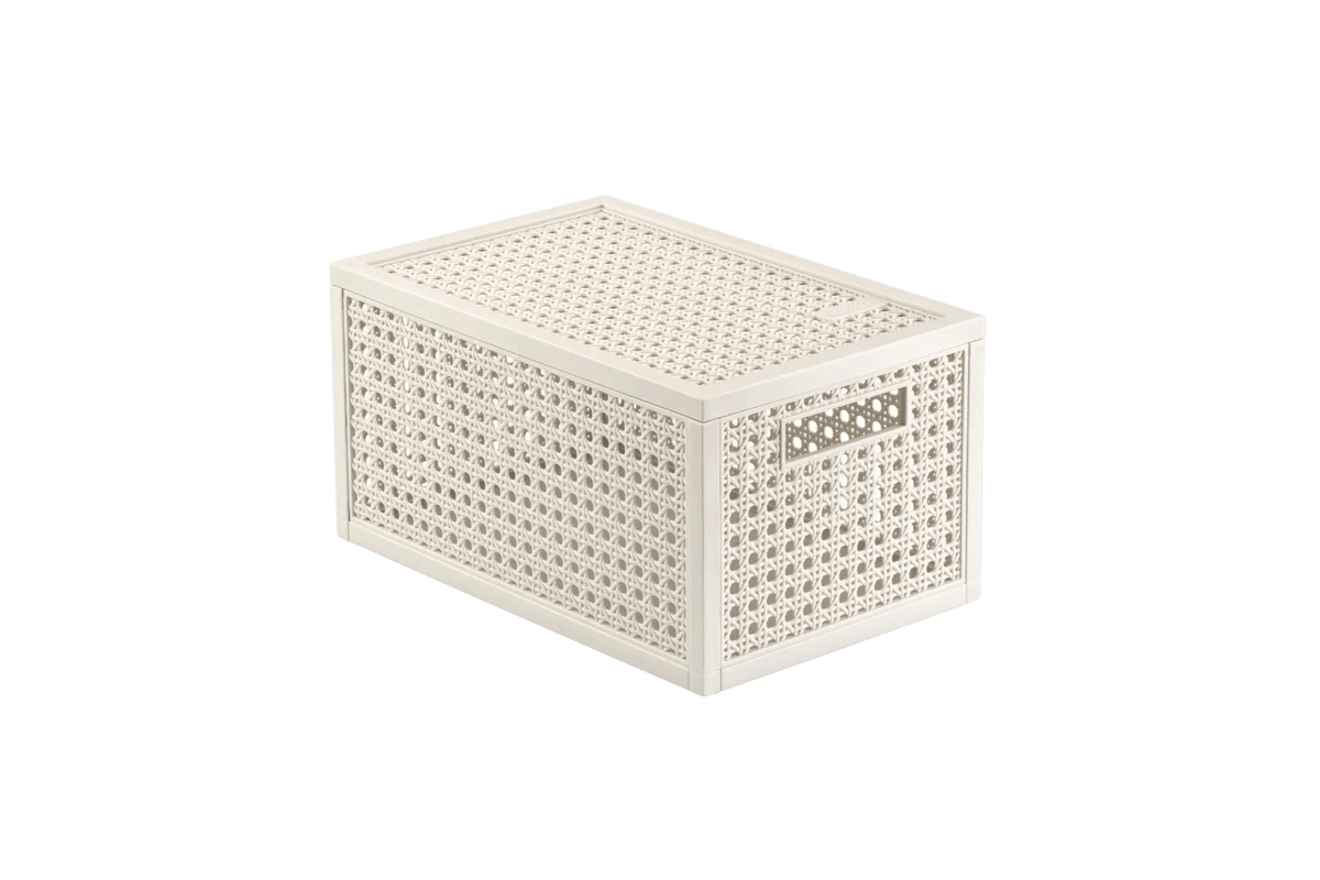 Cestino portaoggetti con coperchio Kaya S 7 L beige Curver
