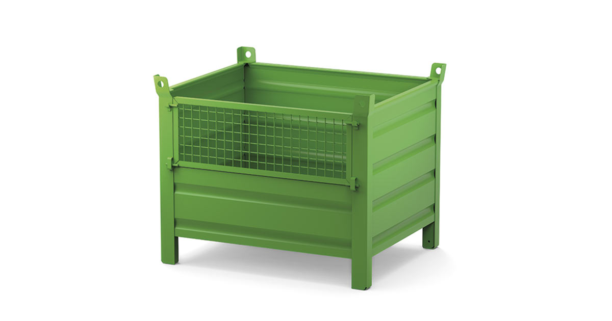 Contenitori portata 800 kg con porta in rete Comi Storage