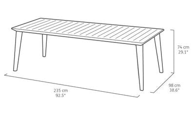 Tavolo da giardino allungabile Lima 160-240 da 157 a 235 cm bianco Keter - vista 3
