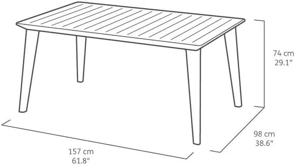 Tavolo da giardino Lima 160 157x98 cm bianco Keter - vista 5