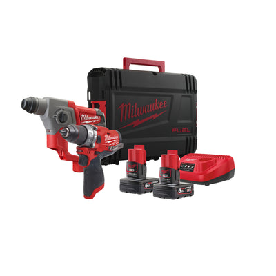 Kit M12 FUEL Trapano con Percussione + Tassellatore SDS-Plus (12V) Milwaukee