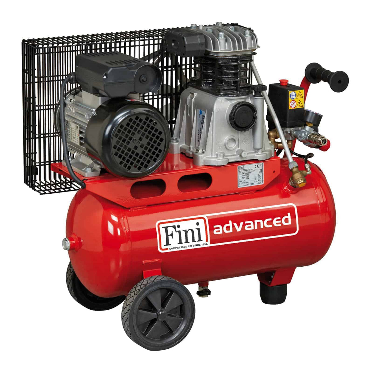 MK102/N-25-2M Compressore professionale a cinghia monostadio, adatto per artigiani e piccole industrie.