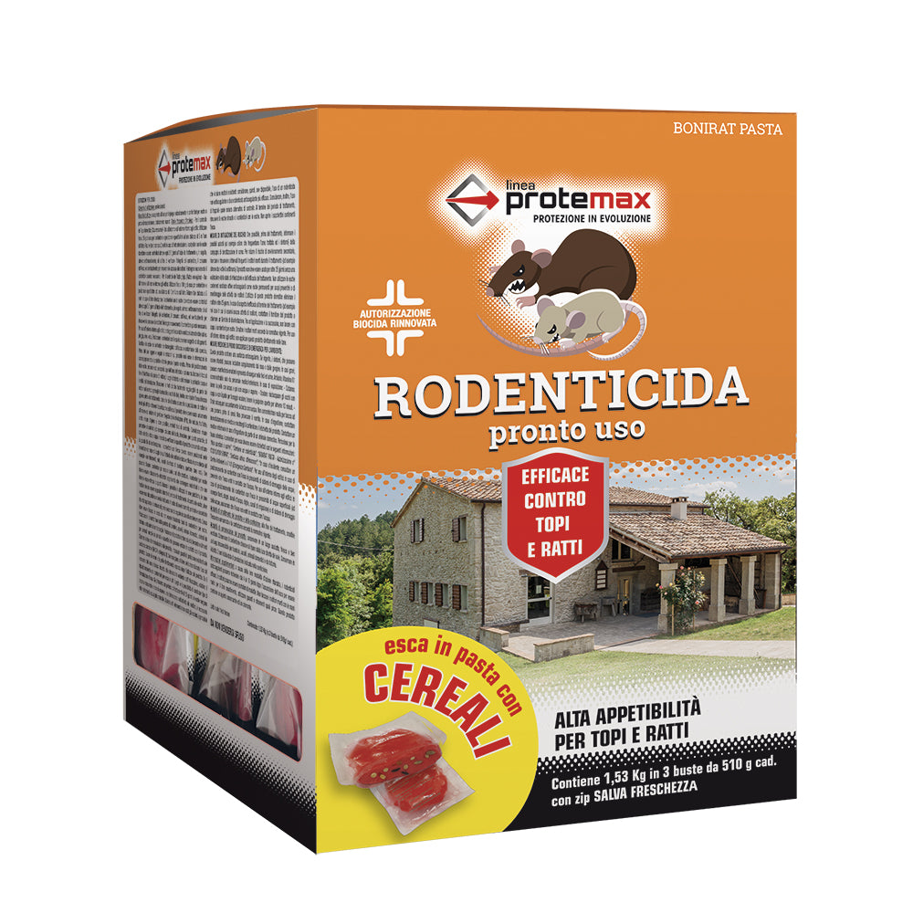 RODENTICIDA PASTA ROSSA DF (3 buste da 510g) — Protemax