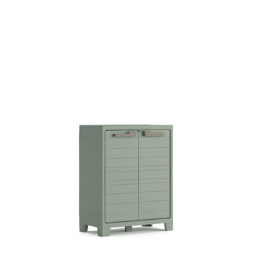 Armadio basso 2 ripiani Planet Outdoor grigio verde 80x44x100 cm Keter