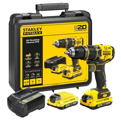TRAPANO AVVITATORE A PERCUSSIONE BRUSHLESS V20 ® FATMAX® 18V - 2.0 AH1 (SFMCD721D2K) Stanley