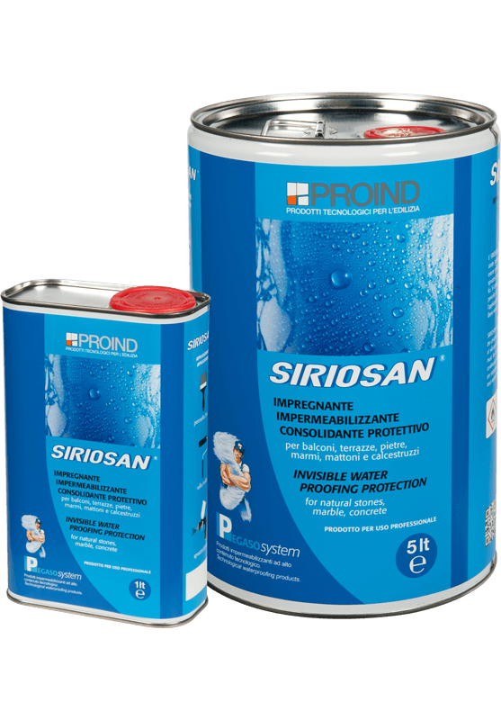 Impregnante idrorepellente consolidante per calcestruzzo e pietra Siriosan Proind