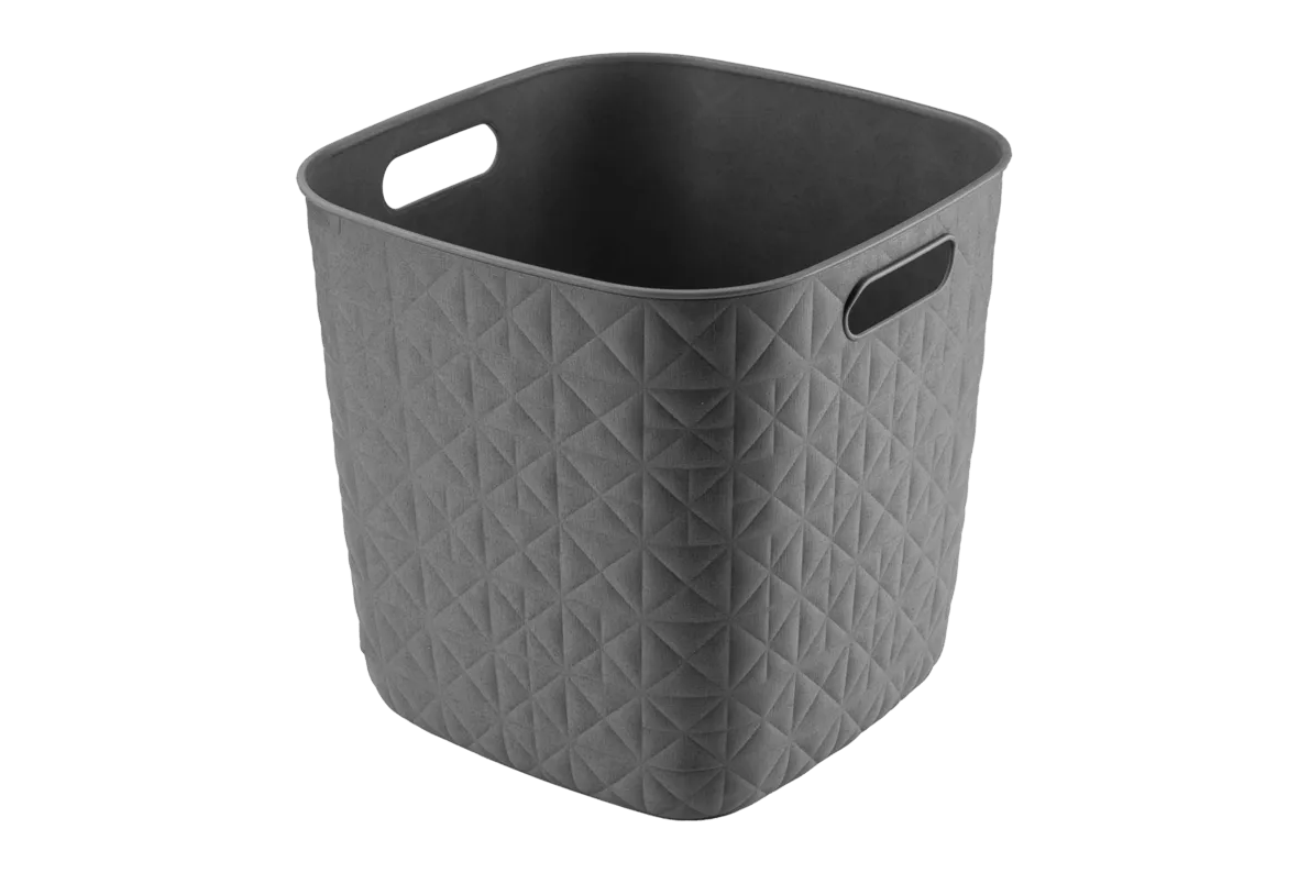 Cesto portaoggetti Softex Cube 15 L grigio scuro 27,9x27,9x26,9 cm Curver