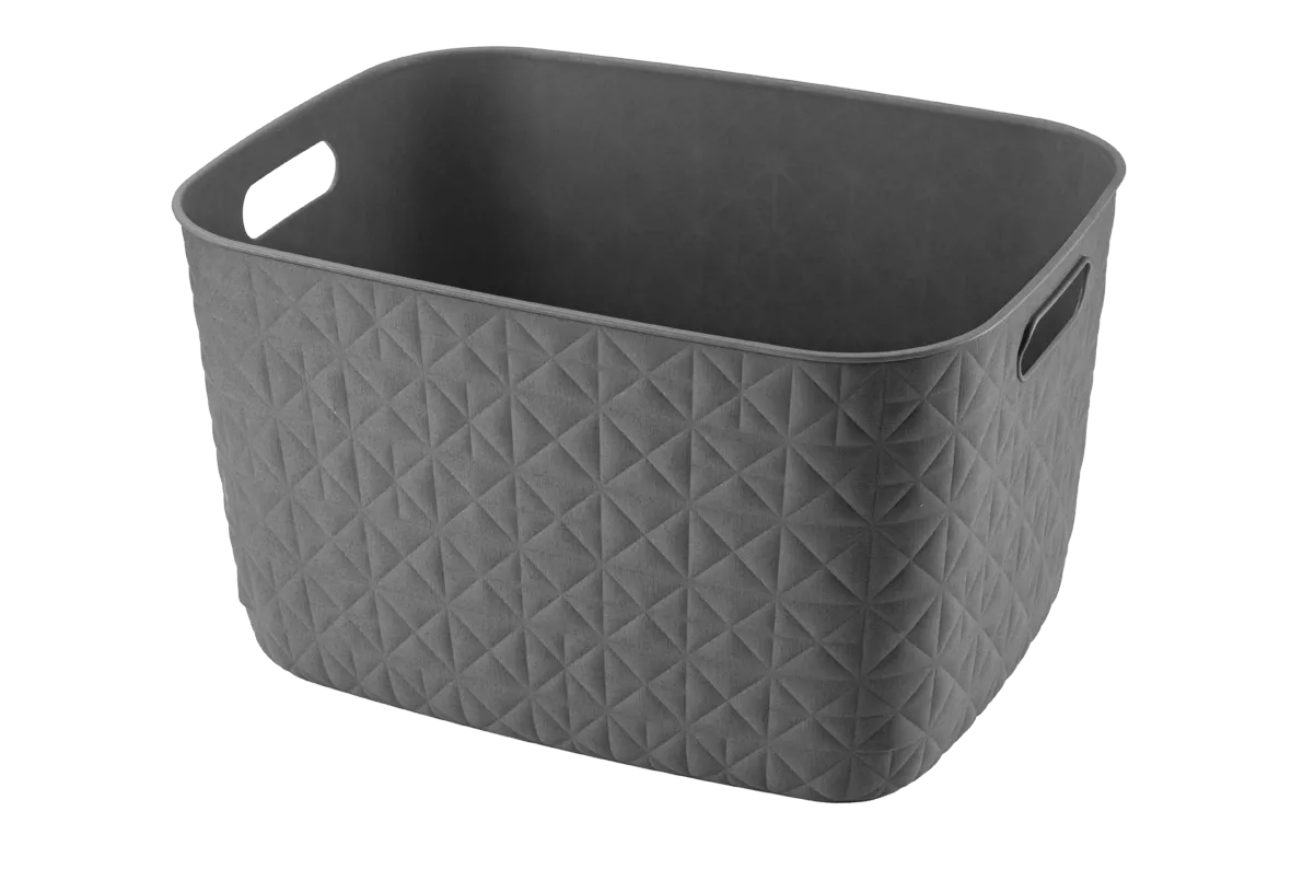 Cesto portaoggetti Softex L 19 L grigio scuro 37,9x29,2x22,1 cm Curver