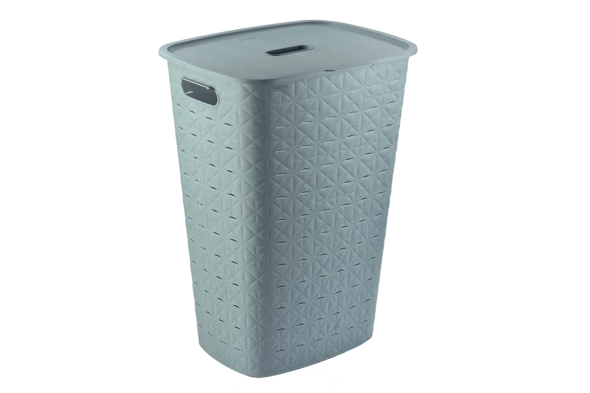 Cesto portabiancheria con coperchio Softex 56 L verde acqua Curver