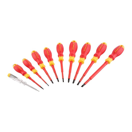 Set 9 giraviti lama isolata ® VDE con tester (STHT60032-0) Stanley