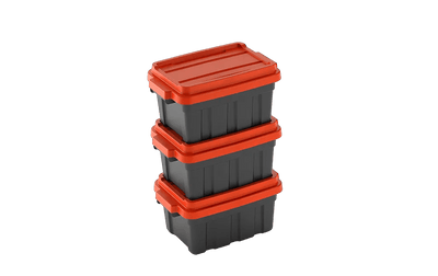 Tuff Box 11L Storage Boxes with Lid Set of 3 - Black Keter