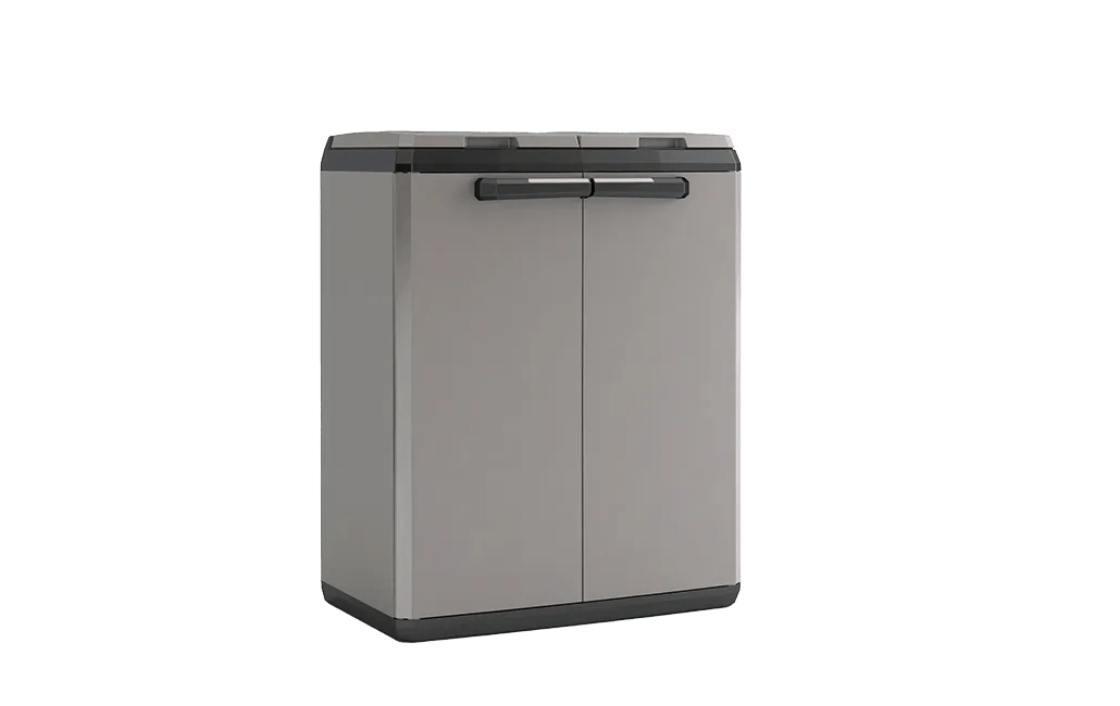 Armadio per raccolta differenziata 2 vani Split Basic grigio 68x39x85 cm Keter