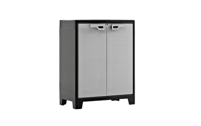 Armadio basso 2 ripiani Titan grigio/nero 80x44x100 cm Keter